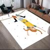 Pippi Cartoon Flannel Printed Carpet, Home Sofa Decoration for Living Room & Bedroom, Non‑Slip Play Flannel Floor Mat for Game Room