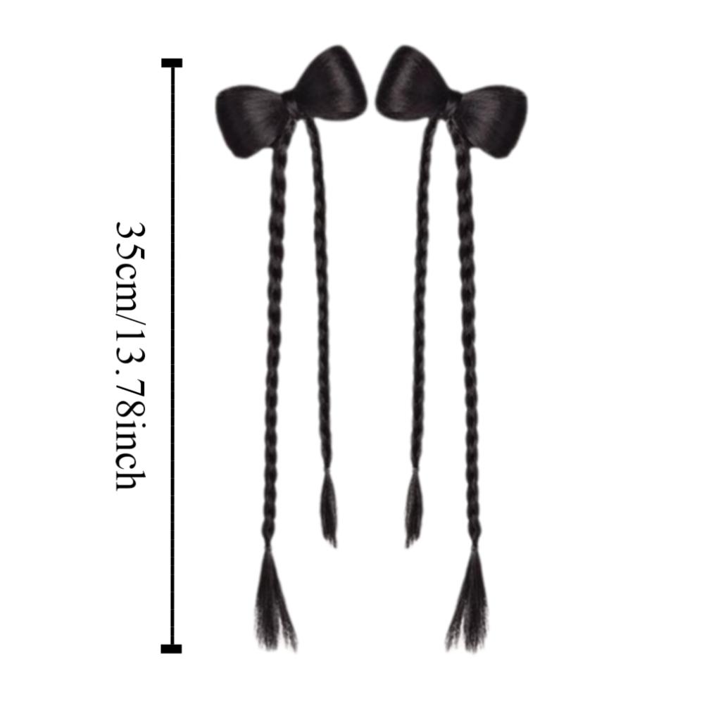 2pcs Hair Bands Pony Tail Hairpiece Fake Braids Twist Braid Wig Children Bowknot Ponytail Girls