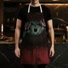 Creepy Butcher Apron Halloween with Realistic Blood Stain, Washable Protective Work Apron, Novelty Barbecue Horror Costume Prop for Cosplay