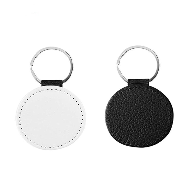 Diy Dye Sublimation Blanks Keychain Pu Leather Heat Transfer Keyring Heart Creative Double Sides Blank Id Tags Keyring