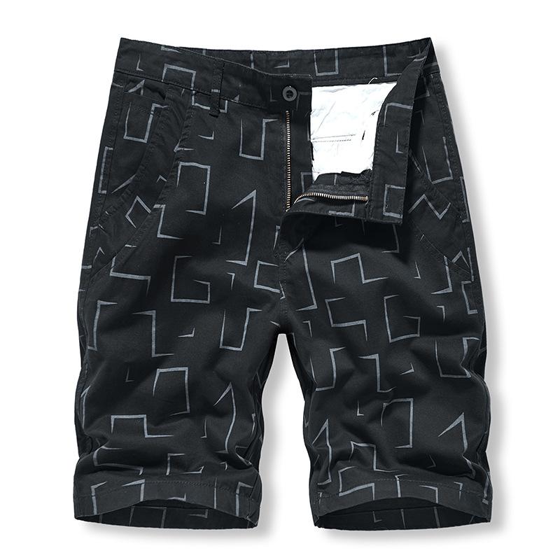 New Summer Casual Short Men Fashion Stripe Cargo Shorts Cotton Jogger Kneel Length Breeches  Mens Sports Shorts