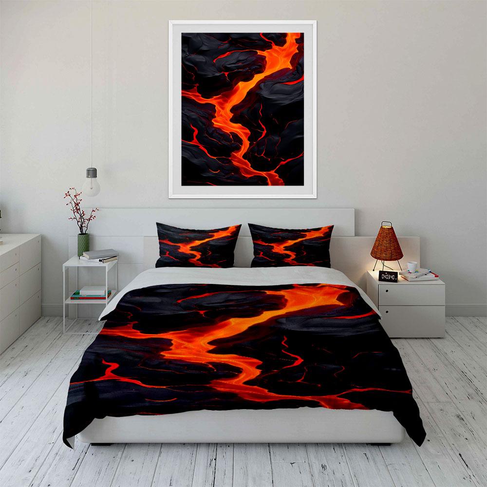 Fiery Lava Flow Pattern. Bedding Sets Duvet Cover Sets Duvet Covers Pillowcases(1*Duvet Cover 2*Pillowcases Without Duvet Insert)