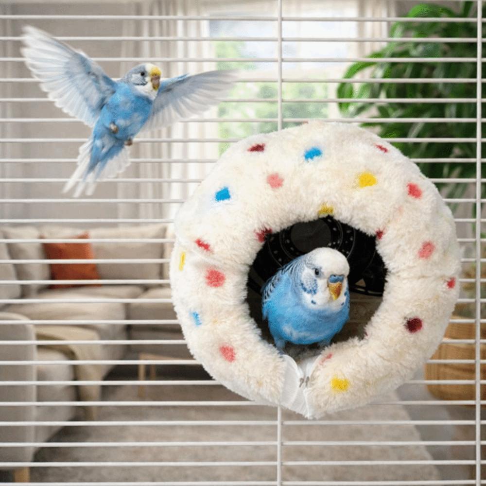 Haustier Samt Versteck Fleece Imitation Gewebt Vogelnest Abnehmbar Verdickt Vogelzuchtnest Rund Warm Vogelkäfig Nest Garten