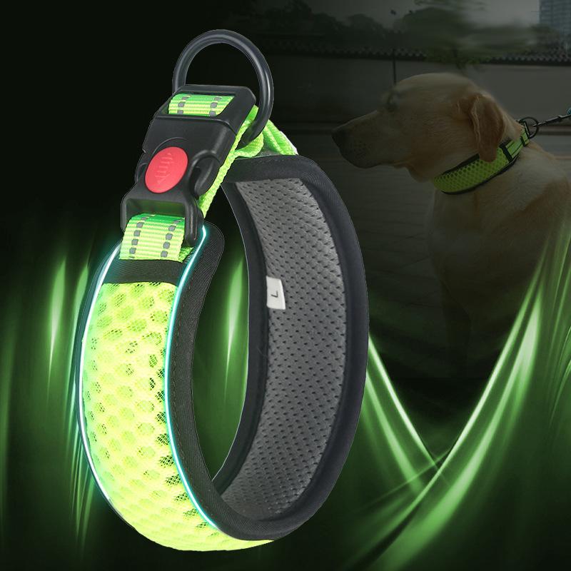 Reflektierendes Hundehalsband Nachtsicherheit Wabennetz Atmungsaktives Nylon Haustierhalsband Verstellbares Hundehalsband Für Große Kleine Haustiere