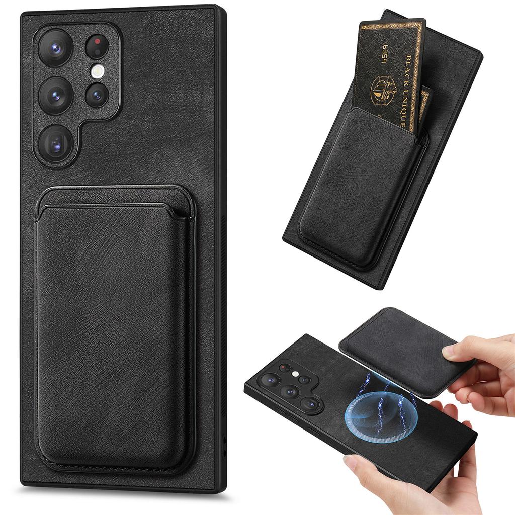 2 IN 1 Magnetic Cards Bag Detachable Vintage Leather Case For Samsung Galaxy S23 Ultra S22 Plus S24 A54 A14 A24 A15 A25 Cover
