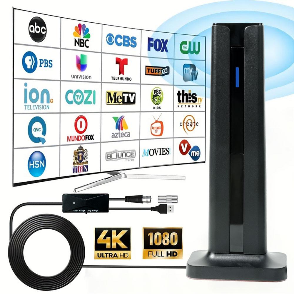 4K 1080P TV Antenna Indoor for All Smart TVs for Long Range and HD Digital with Amplifier Signal for Local Channels Supports