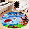 Custom Name The Smurfs Printed Round Rug Carpet Chair Rug Area Rug Entryway Doormats,for Office Chair Living Room Bedroom Kitchen Room.