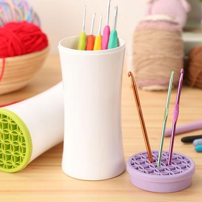 Tragbares Strickwerkzeug-Etui, Häkelnadel-Etui, Stiftehalter aus TPR, Aufbewahrungsbox für Häkelzubehör und Kosmetikartikel