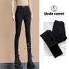Black Velvet Leggings Women's Wear Autumn and Winter High Waist Tight Nine-point Thickened Magic Pants Small Feet Trousers Women's Pants