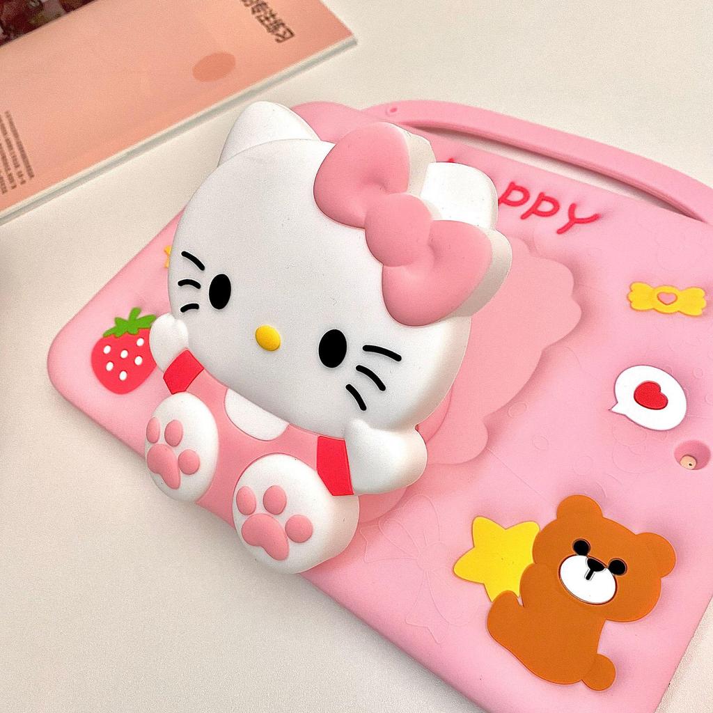 Hello Kitty Cartoon Stand Case for iPad Air 11th Gen & Samsung A9 Plus Tablet