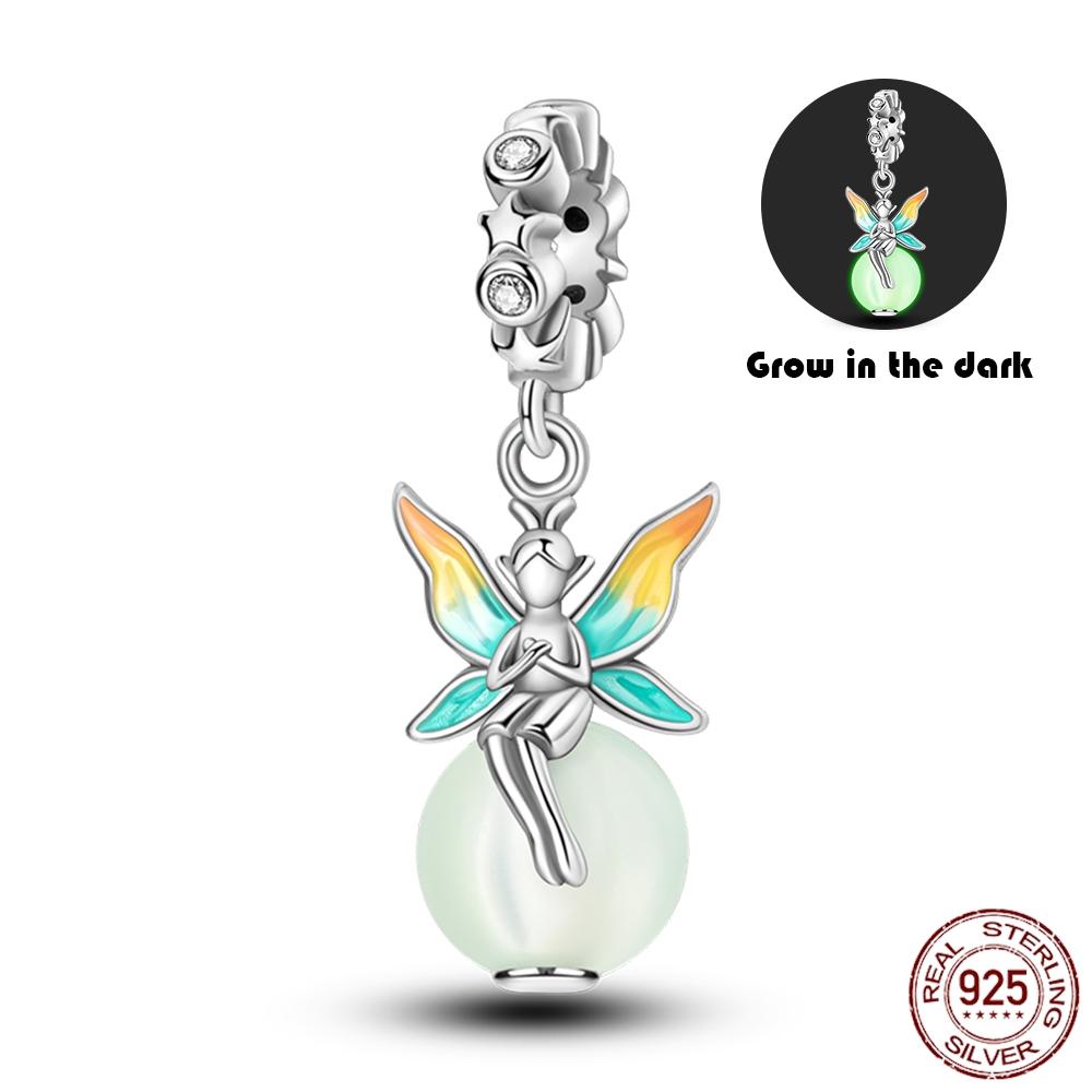 925 Silver Glow in the dark Firefly Honeybee Star Charms Beads Fit 925 Original Bracelets Fine DIY Jewelry Gift Women