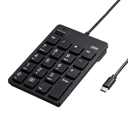 SANWA SUPPLY Numeric Keypad Wired USB Type-C Connection Isolation Key Black NT-18CUBK