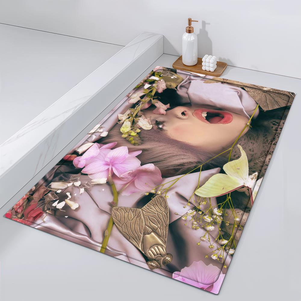 

M-Melanie Door Mat Bedside Martinez Entrance Bath Floor Decoration Corridor Door Mat Carpet Record Singer Living Room Balcony 40cm x 60cm