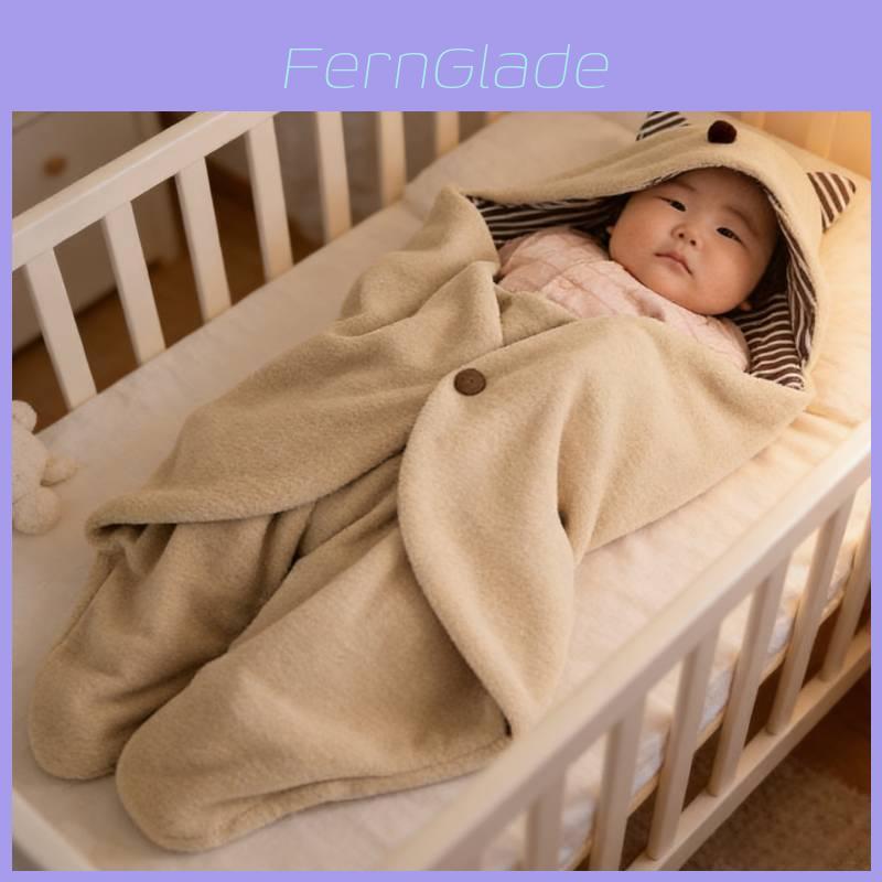Baby Swaddle Sleeping Bag With Plush Lambswool Material For Newborn Fall And Winter Comfort