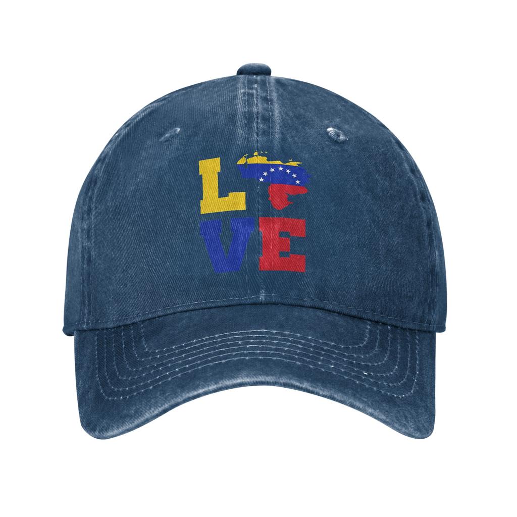Love Venezuela Map Flag Tricolor Casual Baseball Cap Running Hippie Trucker Hat Summer SunProof Couple Women Baseball Caps