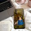Vintage Rabbit Aristocrat Phone Case For Samsung S25,24,23,22,30,21,10,9,Ultra,Plus,Lite,FE,4,5 G Soft Black Case