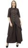 Phagun Asymmetrical Kurta Kurti Solid Beige Indian Clothing With Palazzo