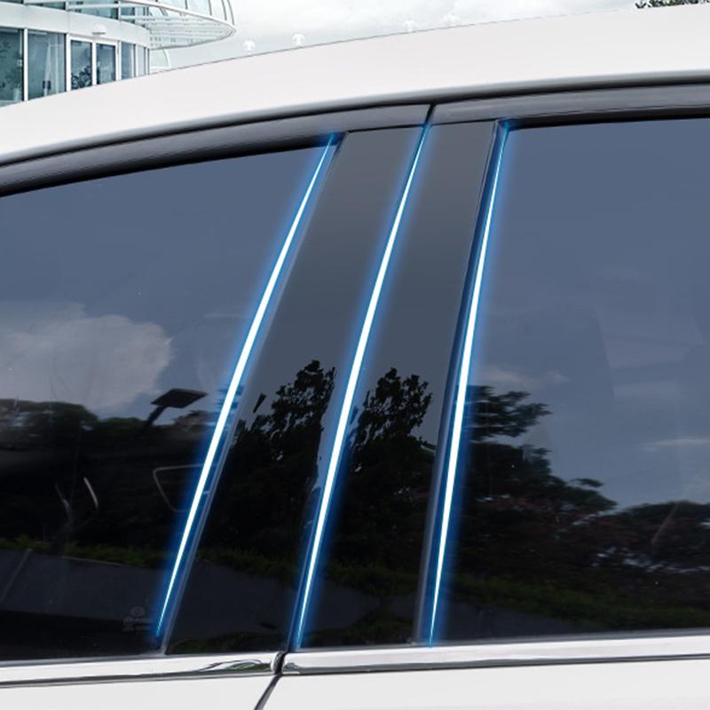 6pcs/set Car Door Window Pillars B-pillar Post Trim Stickers PC Plastic for Toyota Corolla 2014-2018
