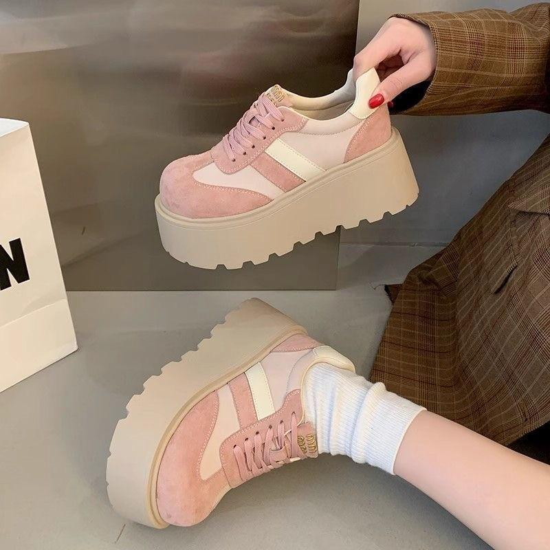 Muffin platform dad shoes women's 2025 new spring and autumn season small man height increase moral training shoes versatile casual sports shoes