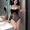 Erotic Lingerie Sexy One-piece Dress for Women, Thin and Hot Mesh See-through Open-cut Pajamas, No-take Uniform 8622