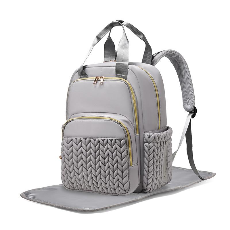 Mommy Bag, Urine Cloth Bag, Multifunctional Large Capacity Mother and Baby Bag, Waterproof Urine Pad on Both Shoulders, Insulated Bag, Fashionable серый