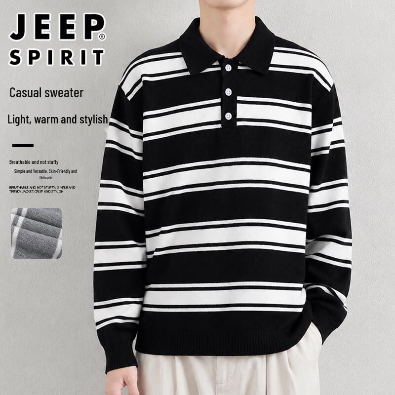 JEEP SPIRIT Men's Casual Long-Sleeve Knit Pullover Sweater