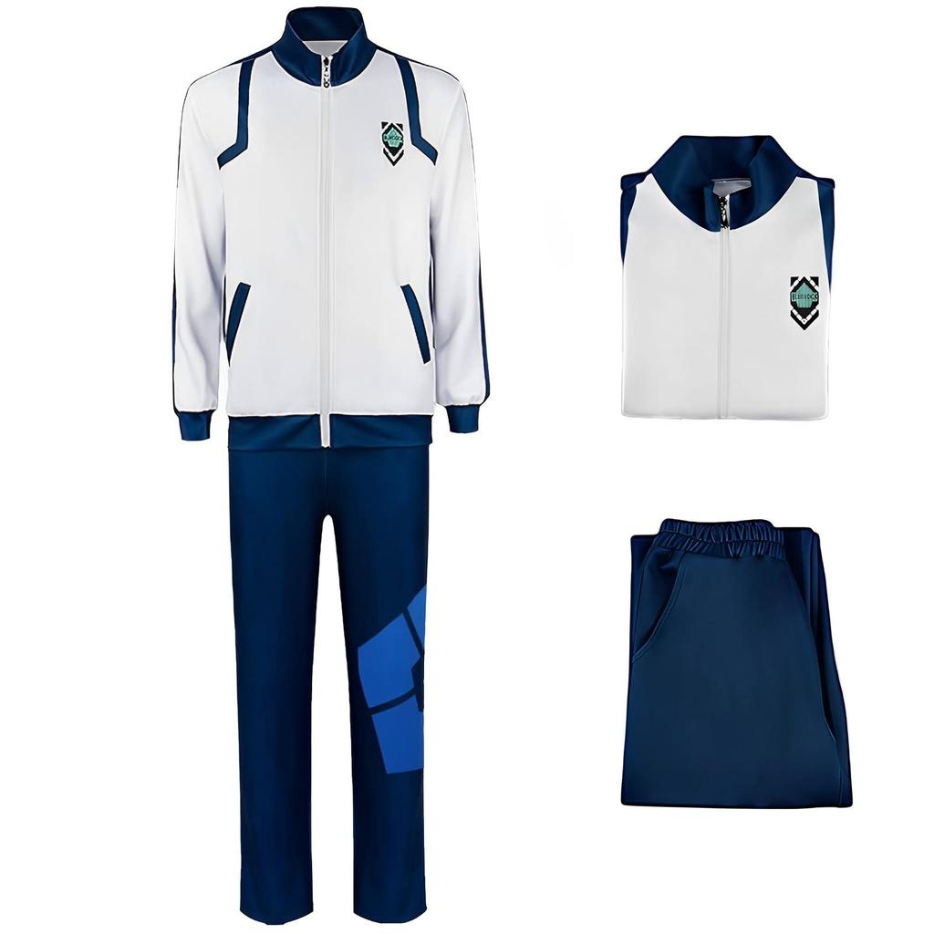 Blue COSPLAY Lock All Athletic Clothes Jersey Cosplay Costume COSPLAY Kiyoshiichi Hiraku Kai Shrigiri Hyouma Mikage Reio Nagi Seishiro Kunigami