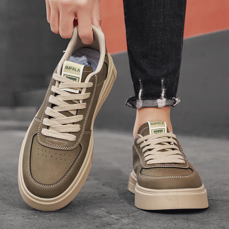 Fashion New Style Vulcanized Sneakers Men Leather Casual Shoes
