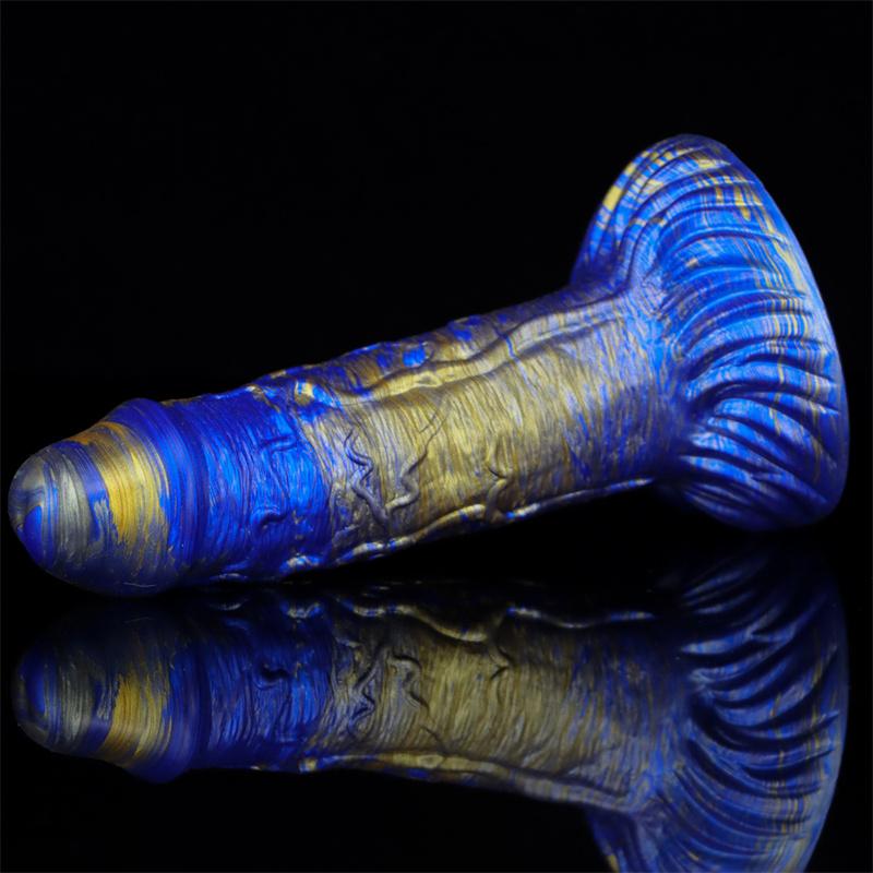 Weibliche gemischte Farbe flüssiges Silikon Nachahmung Dildo geformt zurück Gericht Anal Plug Erwachsene Sexspielzeug