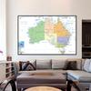 Mappa Inghilterra Mappa Australia Mappa Amministrativa Strumenti per l'Educazione Geografica Decorazione Murale Materiale per Studio in Casa Studio Quadro Decorativo da Appendere