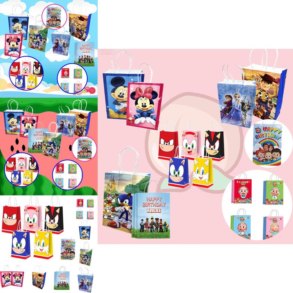 Vibrant Toy Story Portable Paper Bag Disposable Gift Bags For Children's Birthday Parties