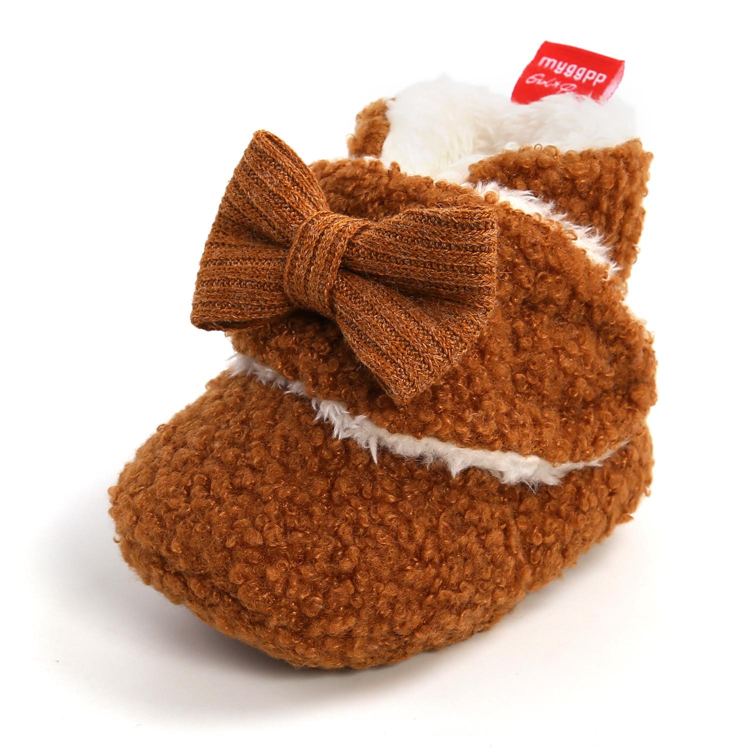 

MYGGPP Осенние и зимние детские ботинки Детская хлопковая обувь Детская обувь Обувь для малышей Теплая обувь 13cm темно-коричневого