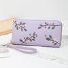 New Women's Embroidered Flower Pocket Wallet Card Position Wallet Multi Sensory Fashion Metall Women's Handheld Bag
