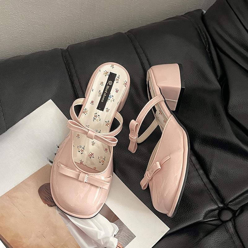 New Style of Stylish and Fashionable High-heeled Sandals with Thick Heels Women's Shoes and Flip-flops