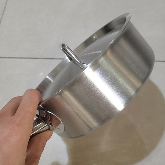 Stainless Steel Pot with Sunken Anti-Overflow Lid Corrosion-resistant Frying Pan Even Heat Skillet Induction Cooking Pan Kitchen Essential for