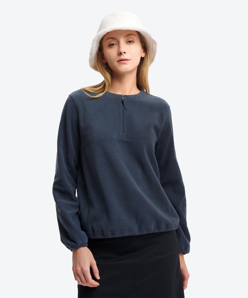 Aigle Women'S Polartec Crew Neck Half-Zip Fleece Pullover Aaw25Wfle002Bna