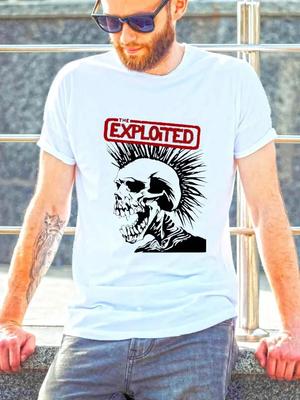 Skull Exploited T-shirt Heren Gothic Trend T-shirt Mannelijke Tops Harajuku Punk Kleding Heren Grafische T-shirts Retro Casual Streetwear#Kleur(1)
