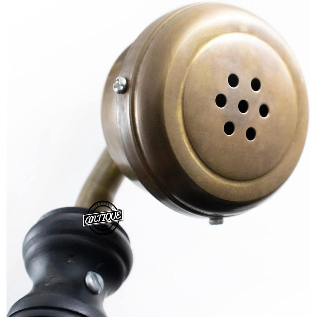 Decor Antique Victorian Old Classic Telephone Vintage Look Made In Brass Antique Wooden Base (Non Working) Telephone Decor Gift Item
