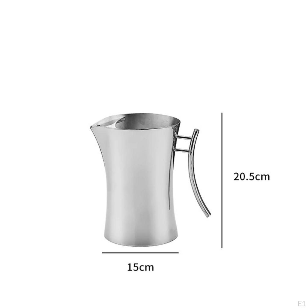 Water Pitcher with Handle Stainless Metal Carafe for Hosts, Dining Table, Home