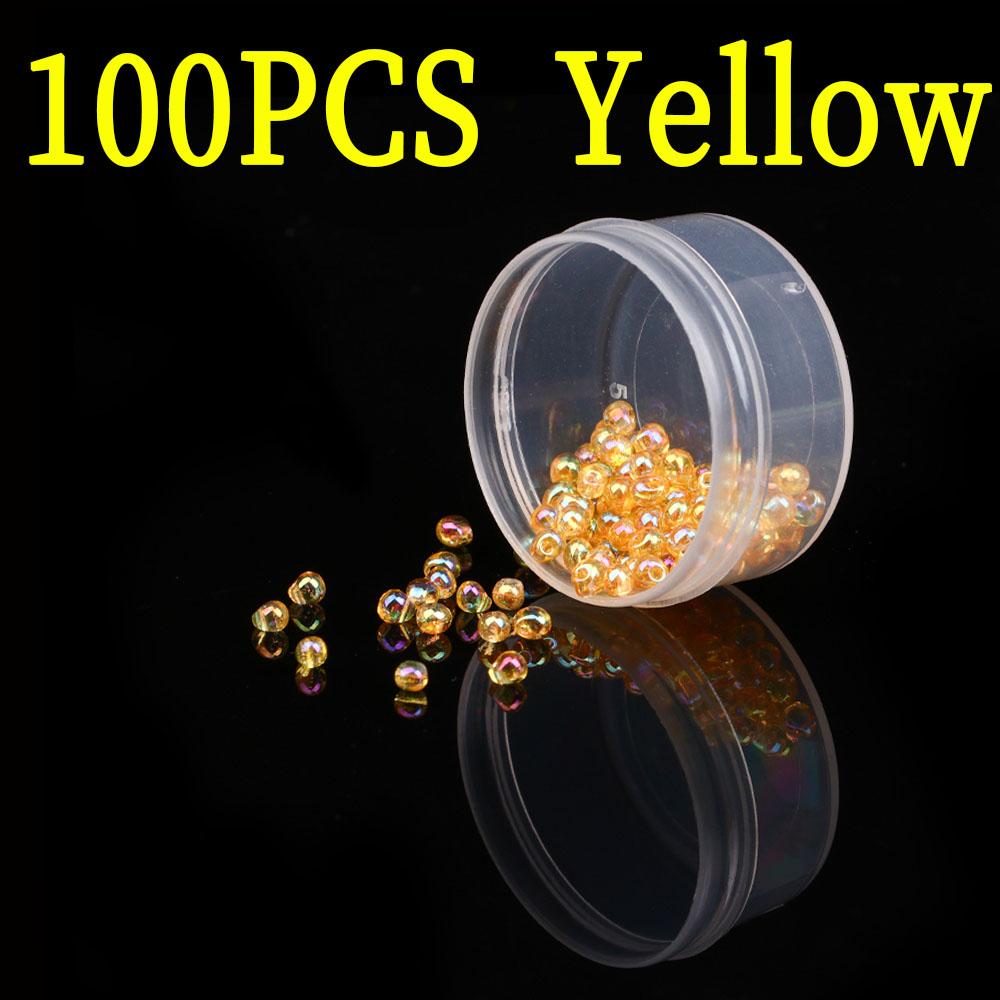 

100 шт. PMMA каплевидные бусины с пузырьковой головкой материал для вязания мушек жемчужные прозрачные бусины для нимфы мошкары черви форель приманка