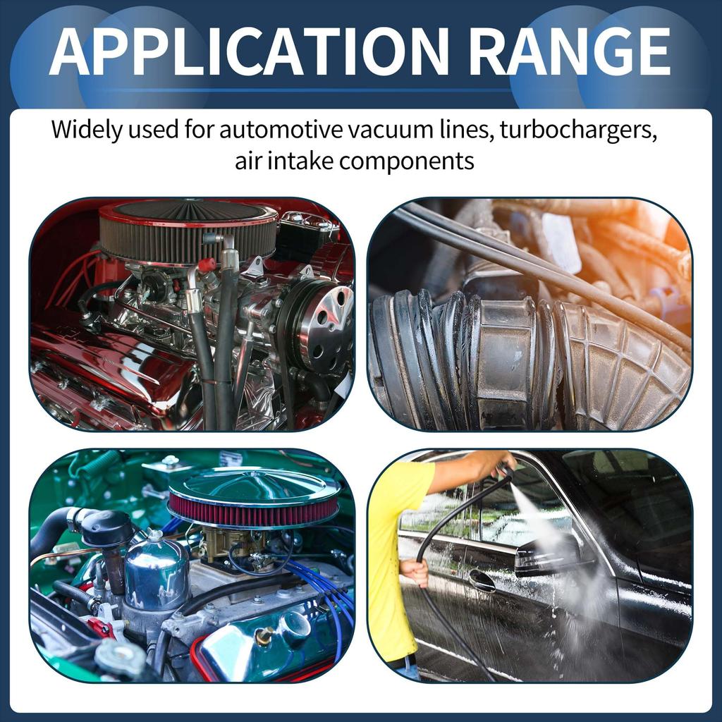 INFINAUTO 6.6FT 1/16" 2mm ID 2.5mm Thick Car Vacuum Line Silicone Black High Temperature Engine Silicone Vacuum Tube Hose