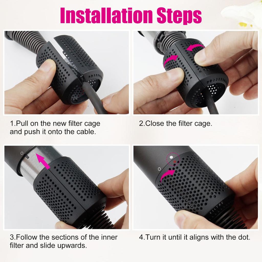 Hair Dryer Outer Filter Cover for and HD15 Strainer Filter Opening Design HD01, HD03, HD08, Accessories, Moisture-Proof Net,
