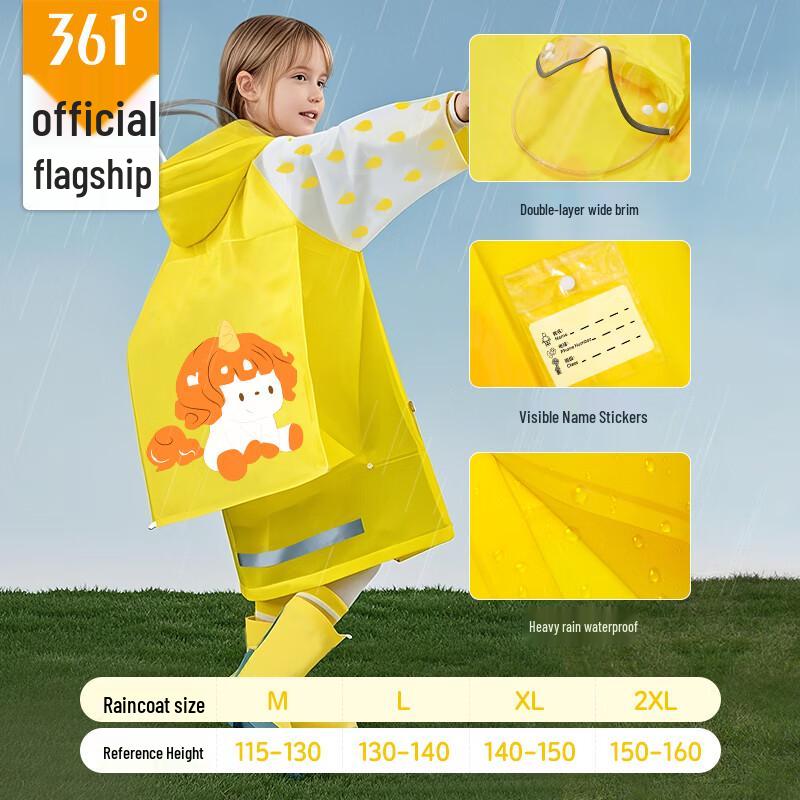 361° Kids Adjustable Rain Poncho with Backpack Space L
