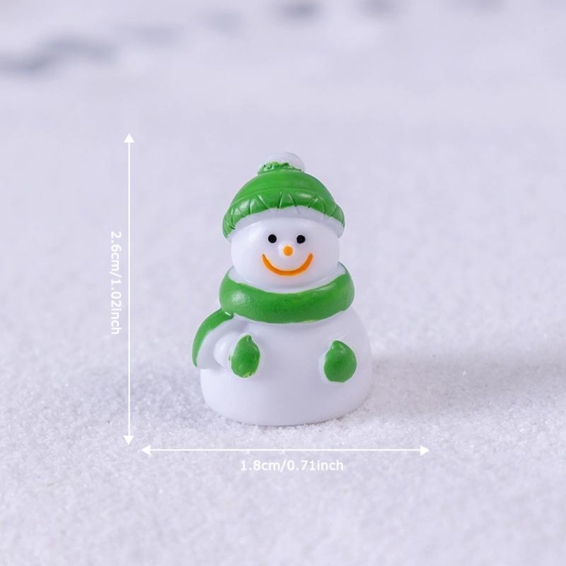 WTEMPO 12PCS 6-Color Cute Christmas Scarf Snowman Shaped Ornaments Micro-landscape Snow Scene Decorations DIY Festive Home Desktop & Car Decorations