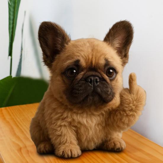 Mittelfinger Plüschtier - Rebellisches Kuscheltier 18cm, 12 Tierarten, Humorvolles Geschenk