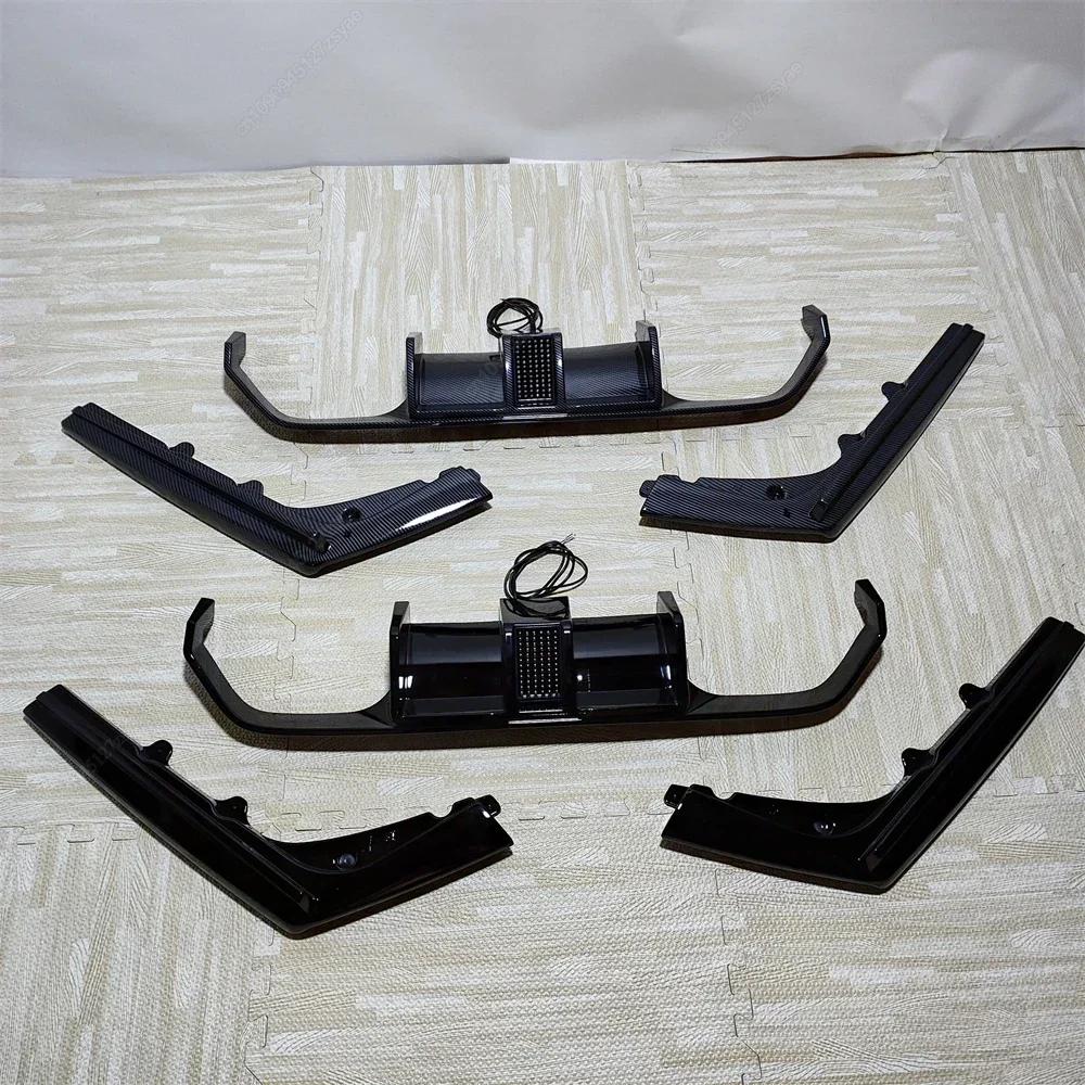 V Style Car Rear Bumper Lip Diffuser Spoiler Splitter With Led Light For BMW M3 F80 M4 F82 F83 2014-2020 Black Bodykits Tuning