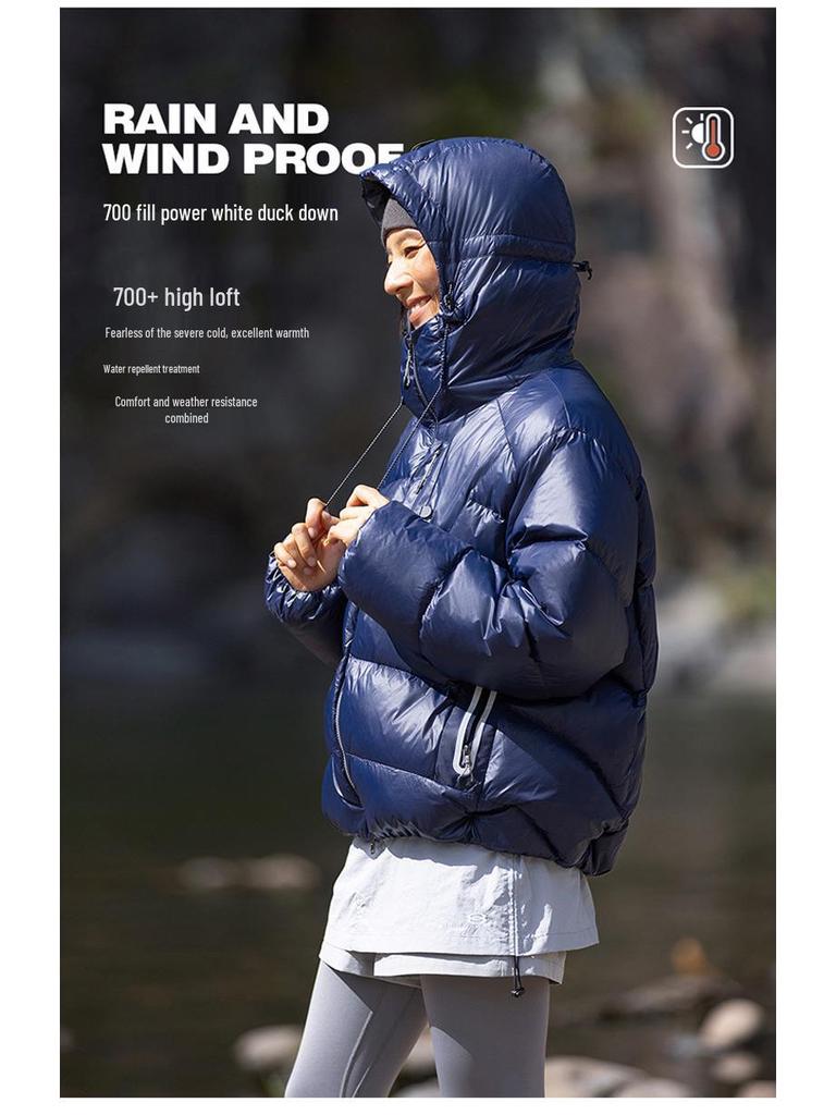 Men's Trendy Windproof Packable 90% Down Feather Puffer Jacket with Velcro Closure