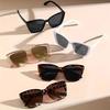 New concave shape European and American cat eye sunglasses sunglasses ins fashion hollow legs large square