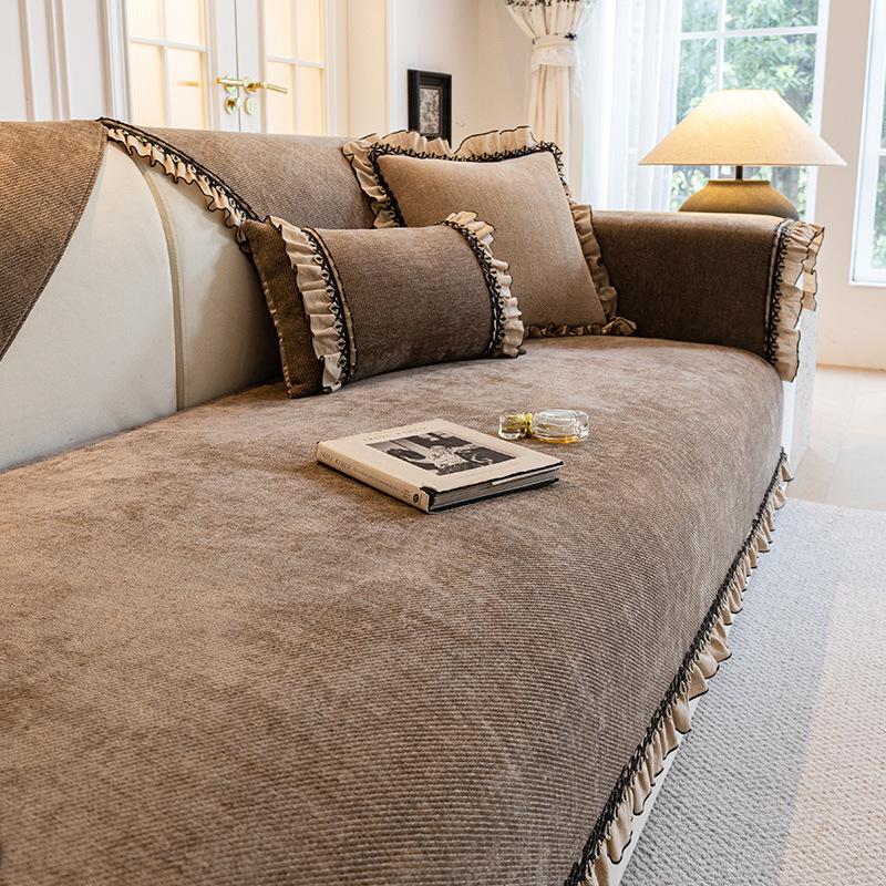 

French Premium Sofa Cushion, All-Season Non-Slip Seat Cushion New Chenille Sofa Cover Cover Cover Towel 70*70cm
