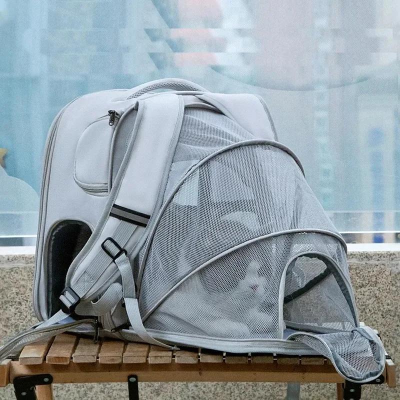 Pet Backpack Expansion Bag Large Capacity Breathable Portable Cat Bag Puppy Handbag Puppy Outdoor Travel Bag